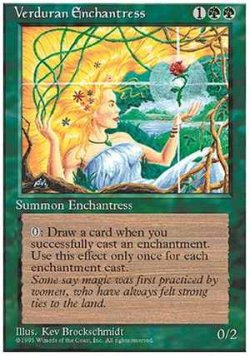 画像1: (4ED-FBB-R)Verduran Enchantress/新緑の女魔術師(日,JP)