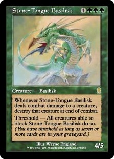 画像1: 【Foil】(ODY-RG)Stone-Tongue Basilisk/石舌のバジリスク(日,JP)