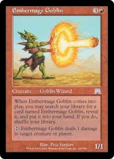 画像1: 【Foil】(ONS-UR)Embermage Goblin/燃えさし魔道ゴブリン(英,EN)