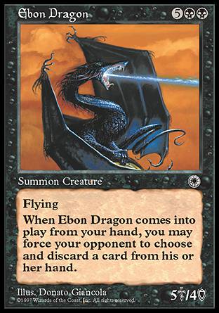 画像1: (Po1-Rare)Ebon Dragon/漆黒のドラゴン(日,Japanese)