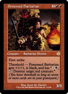 画像1: 【Foil】(TOR-RR)Possessed Barbarian/取り憑かれた蛮族(英,EN)