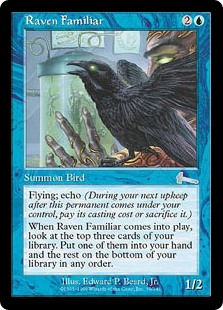 画像1: 【Foil】(ULG-UU)Raven Familiar/ワタリガラスの使い魔(英,EN)